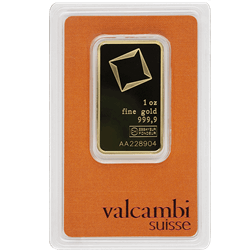 Product Image for 1 oz Gold Bar - Valcambi (with Assay) 
