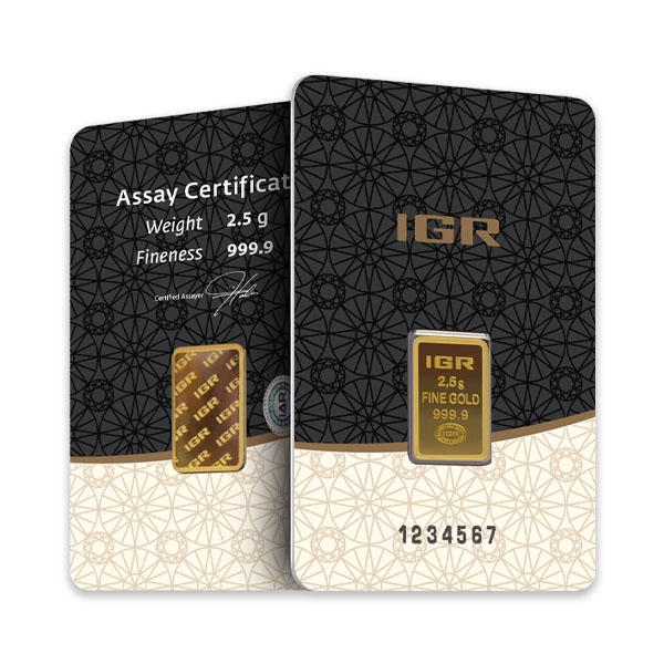 Front 2.5 Gram Gold Bar – Istanbul Gold Refinery (with Assay)
