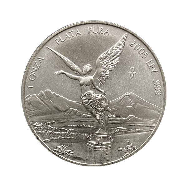 Front 2005 1 oz Mexican Silver Libertad Coin BU