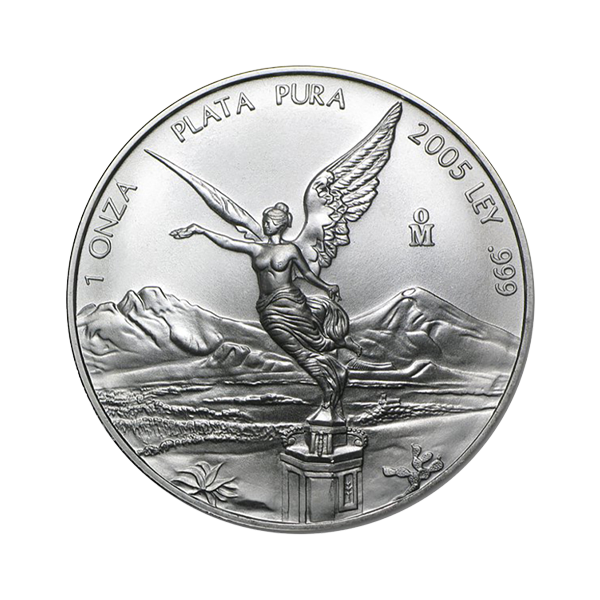 Front 2005 1 oz Mexican Silver Libertad Coin BU