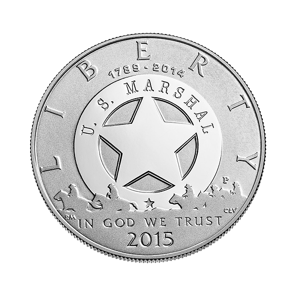 Back 2015-P U.S. Marshals Commemorative Proof Silver Dollar