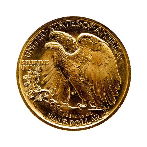 Back 2016-W ½ oz Walking Liberty Centennial Gold Coin