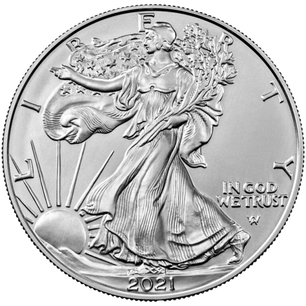 Back 2021 1 oz American Silver Eagle Coin (Type 2)