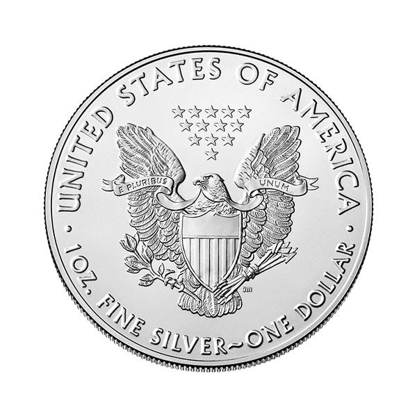 Back 2021 American Silver Eagle Coin BU (Type 1)