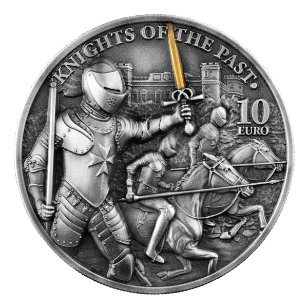 Front 2021 Malta 2 oz Knights of the Past Silver Coin