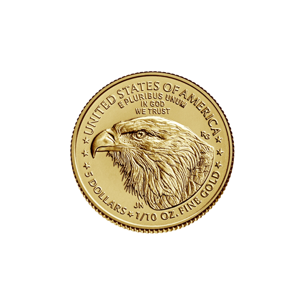 Back 2022 1/10 oz American Gold Eagle Coin BU