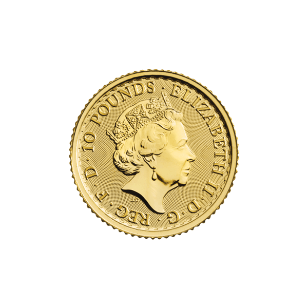 Back 2022 1/10 oz Great Britain Gold Britannia Coin BU