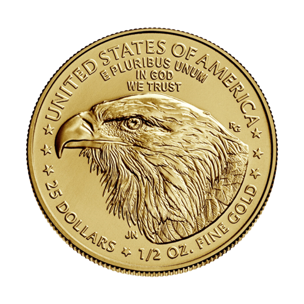 Back 2022 ½ oz American Gold Eagle Coin BU