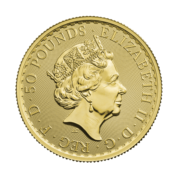 Back 2022 1/2 oz Great Britain Gold Britannia Coin BU