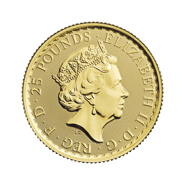 Back 2022 1/4 oz Great Britain Gold Britannia Coin BU