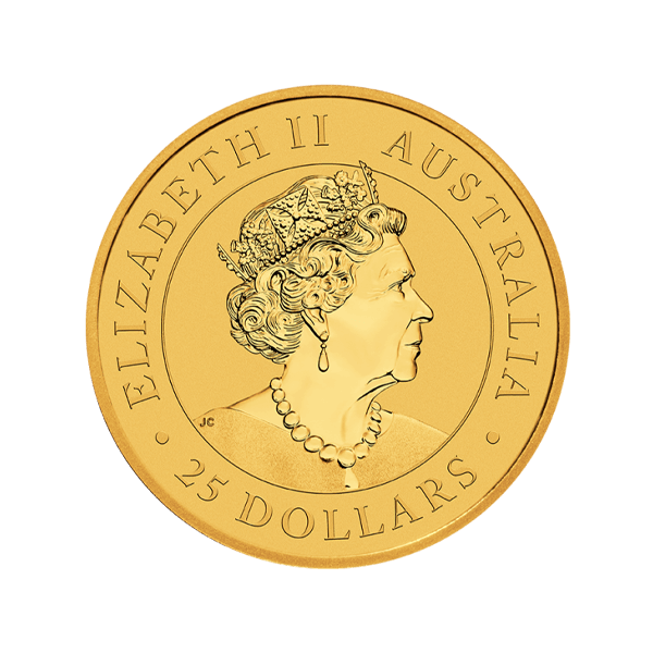 Back 2022 1/4 oz Australian Gold Kangaroo Coin BU 