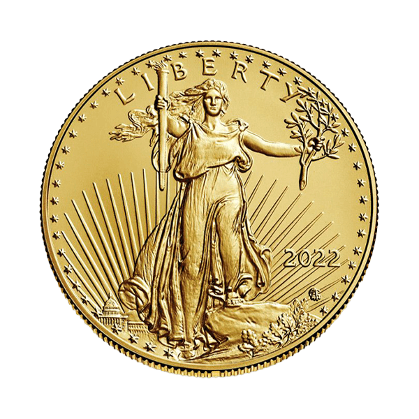 Front 2022 1 oz American Gold Eagle Coin BU