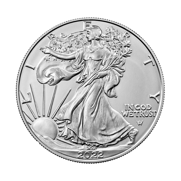 Front 2022 1 oz American Silver Eagle Coin BU