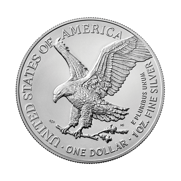 Back 2022 1 oz American Silver Eagle Coin BU