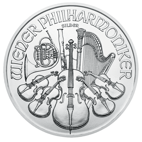Front 2022 1 oz Austrian Silver Philharmonic Coin BU