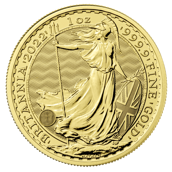 Front 2022 1 oz Great Britain Gold Britannia Coin BU