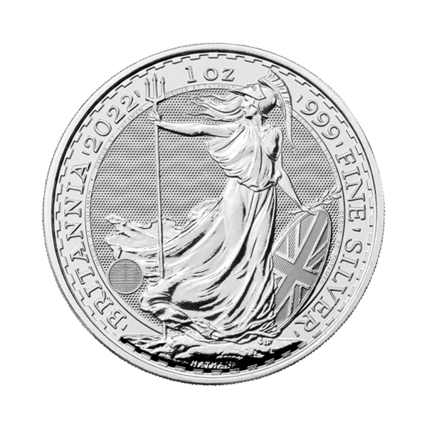 Front 2022 1 oz British Silver Britannia Coin BU
