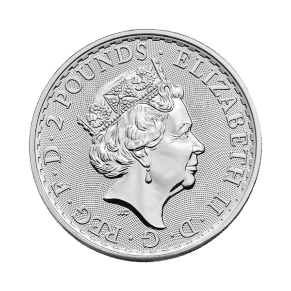Back 2022 1 oz British Silver Britannia Coin BU