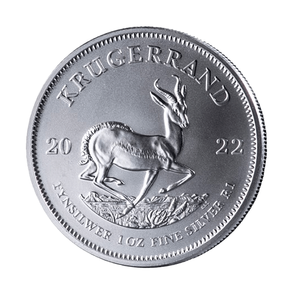 Front 2022 1 oz South African Silver Krugerrand Coin BU