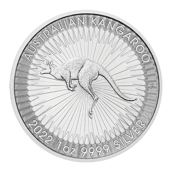 Front 2022 1 oz Australian Silver Kangaroo Coin BU