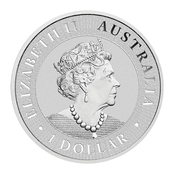 Back 2022 1 oz Australian Silver Kangaroo Coin BU
