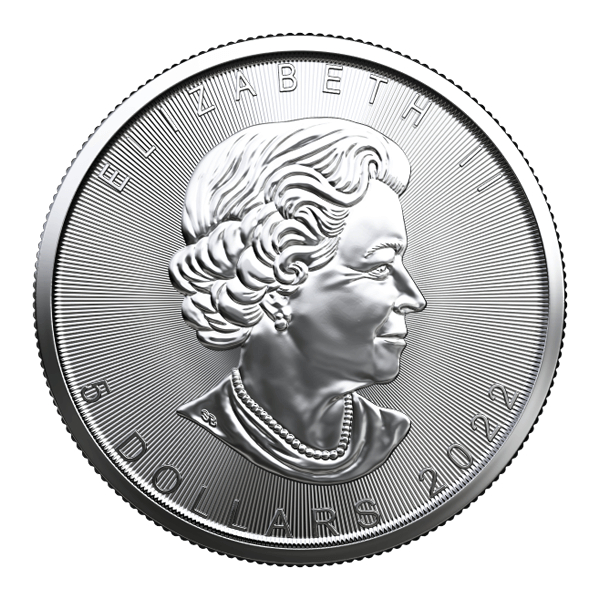 Back 2022 1 oz Canadian Silver Maple Leaf Coin BU