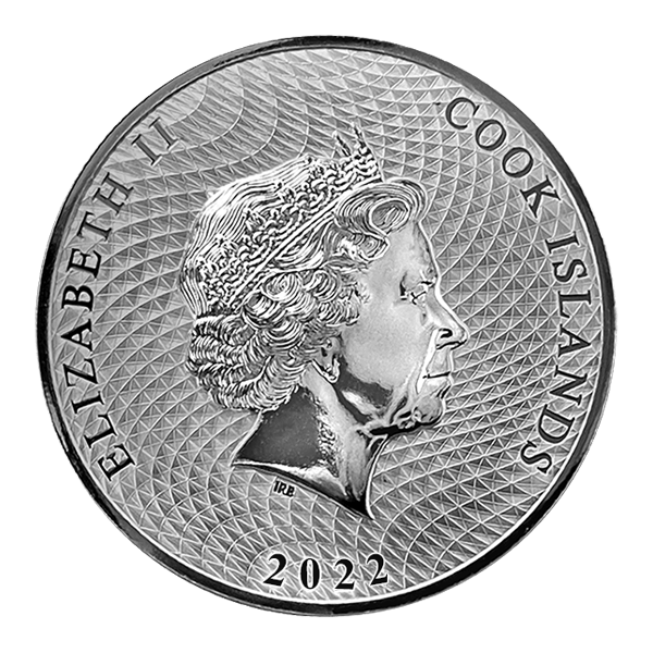 Back 2022 1 oz Cook Islands HMS Bounty Silver Coin BU