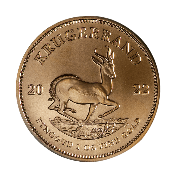 Front 2022 1 oz South African Gold Krugerrand Coin BU
