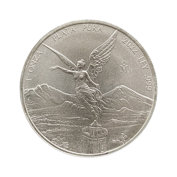 Front 2022 1 oz Mexican Silver Libertad Coin BU