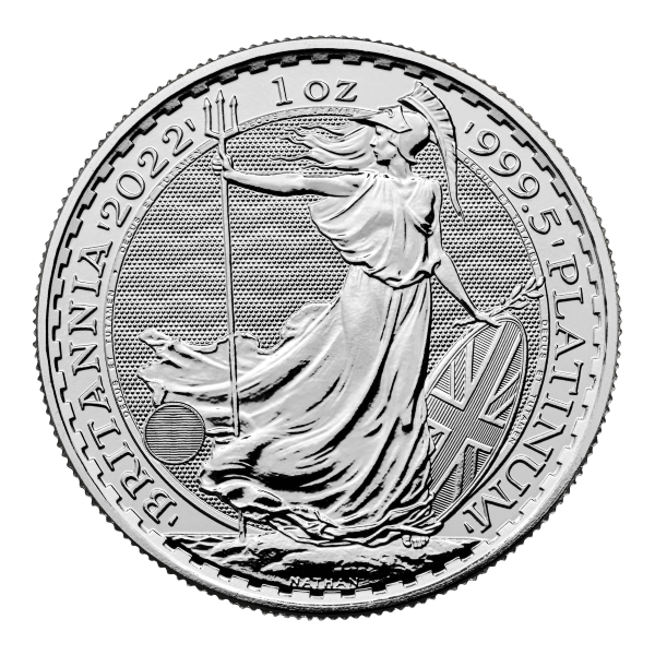 Front 2022 1 oz Great Britain Platinum Britannia Coin BU
