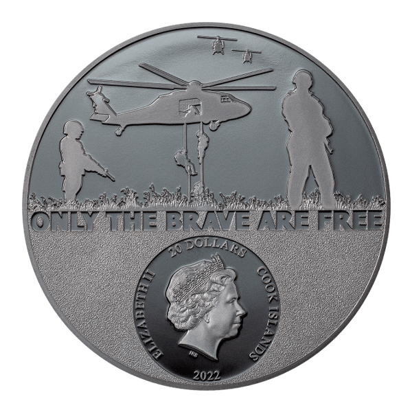 Back 2022 Cook Islands 3 oz Real Heroes Silver Coin – Special Forces