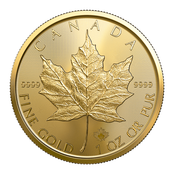 Front 2022 1 oz Canadian Gold Maple Leaf Coin BU
