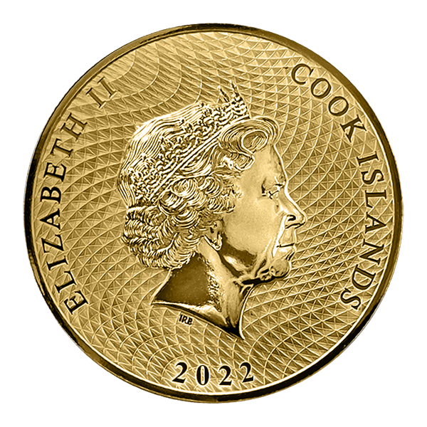 Back 2022 1 oz Cook Islands HMS Bounty Gold Coin BU