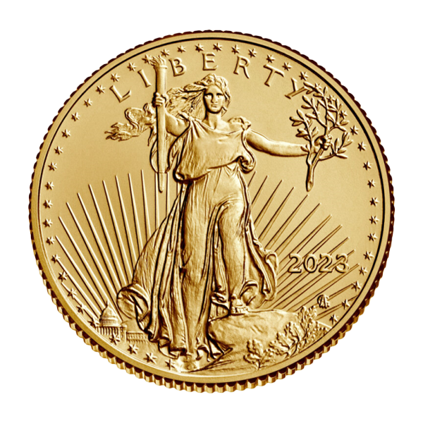 Front 2023 1/10 oz American Gold Eagle Coin BU