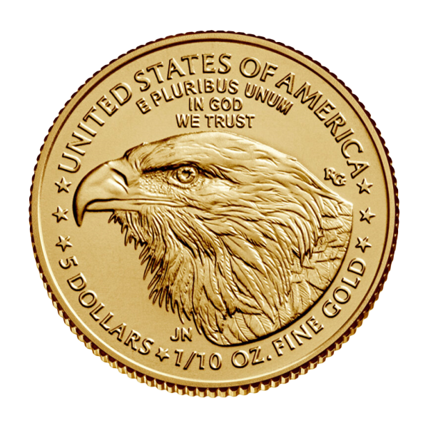 Back 2023 1/10 oz American Gold Eagle Coin BU