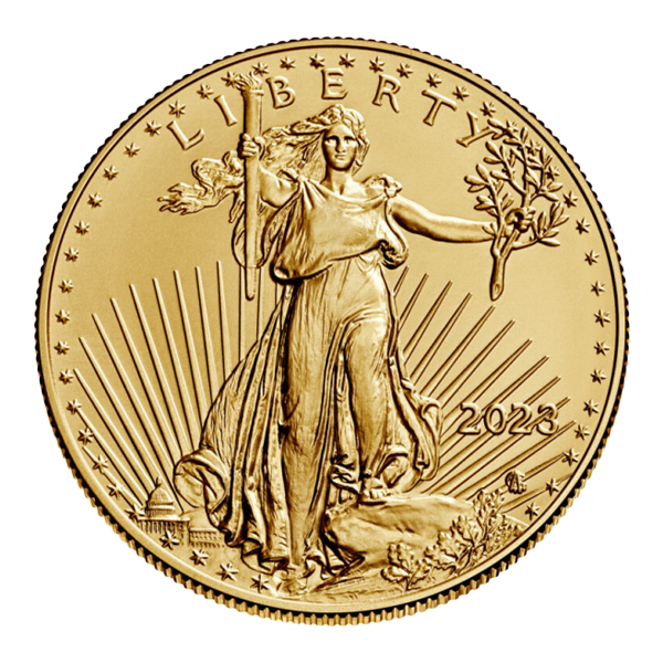 Front 2023 1/2 oz American Gold Eagle Coin BU