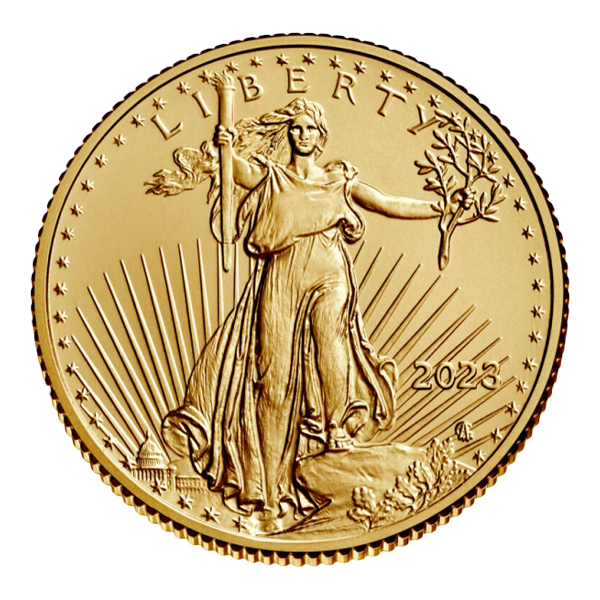 Front 2023 ¼ oz American Gold Eagle Coin BU