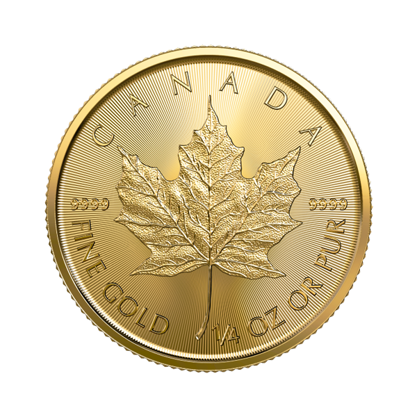 Front 2023 ¼ oz Canadian Gold Maple Leaf Coin BU