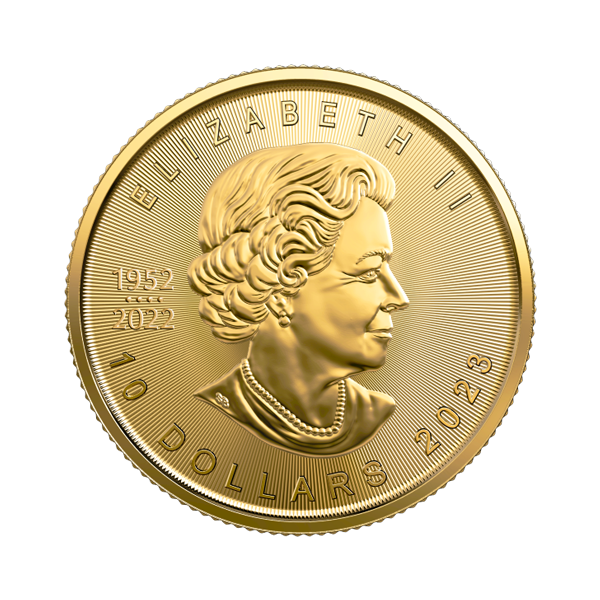 Back 2023 ¼ oz Canadian Gold Maple Leaf Coin BU
