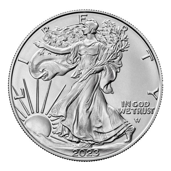 Front 2023 1 oz American Silver Eagle Coin BU