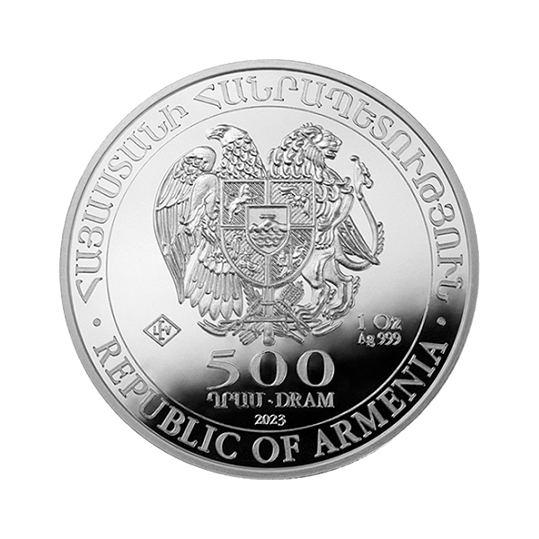 Back 2023 1 oz Armenian Silver Noah’s Ark Coin BU