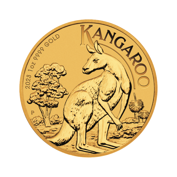 Front 2023 1 oz Australian Gold Kangaroo Coin BU