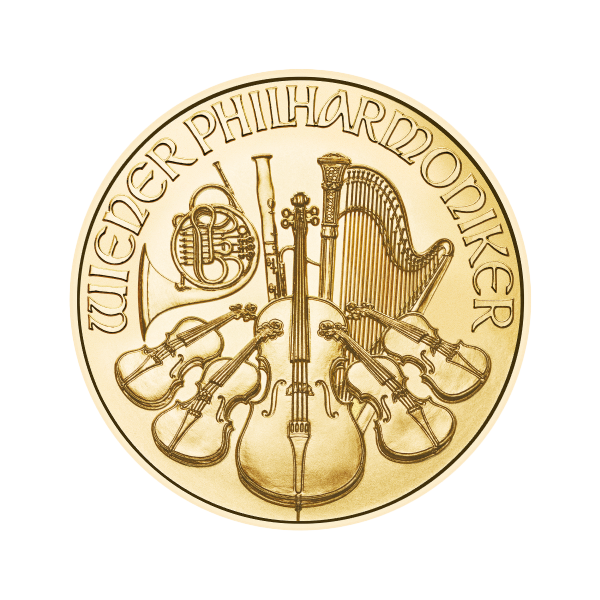 Front 2023 1 oz Austrian Gold Philharmonic Coin BU