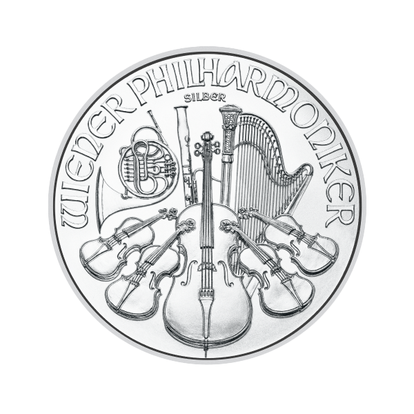 Front 2023 1 oz Austrian Silver Philharmonic Coin BU