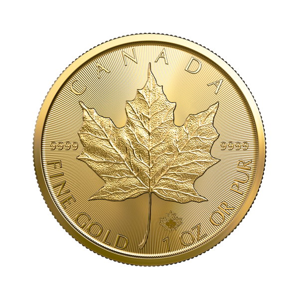 Front 2023 1 oz Canadian Gold Maple Leaf Coin BU 