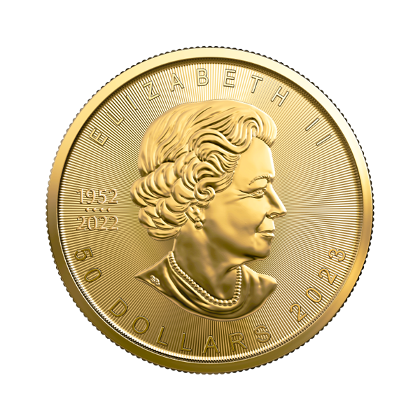 Back 2023 1 oz Canadian Gold Maple Leaf Coin BU 