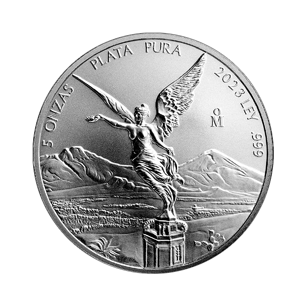 Front 2023 5 oz Mexican Silver Libertad Coin BU