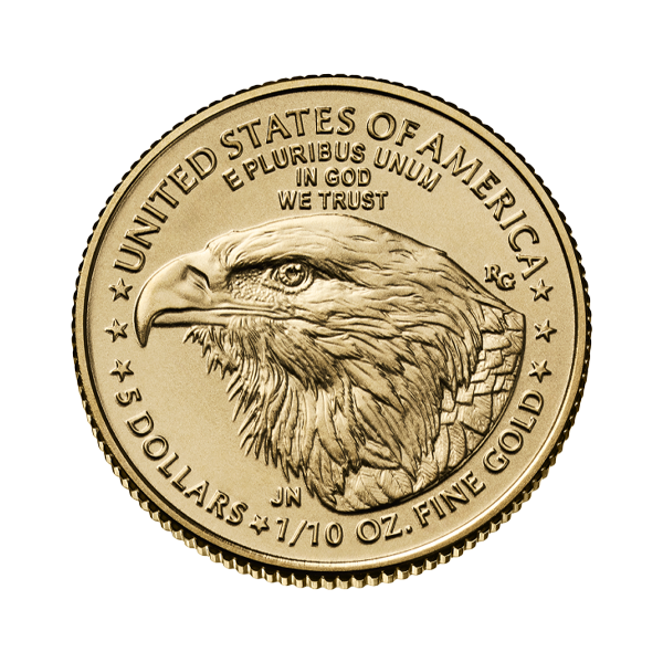Back 2024 1/10 oz American Gold Eagle Coin BU