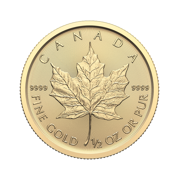 Front 2024 ½ oz Canadian Gold Maple Leaf Coin BU