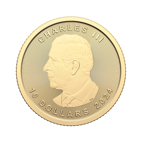 Back 2024 ¼ oz Canadian Gold Maple Leaf Coin BU